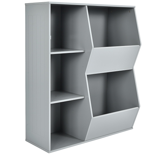 Costway Kids Toy Storage Cubby Bin Floor Cabinet Shelf Organizer w/2 Baskets