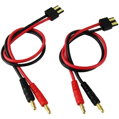 DOLAER  2PCs Traxxas Trx Connector Plug to 4MM Banana Plugs Battery Charge Lead Adapter Cable for Rc Lipo Battery