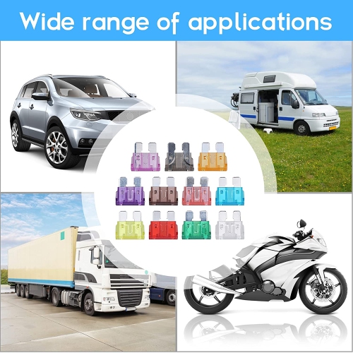 120Pcs Car Fuse Kit - Replacement Fuses Assortment Kit for Car/RV/Truck/Motorcycle(2Amp 3A 5A 7.5A 10A 15A 20A 25A 30A 35A 40A) - Standard Blade