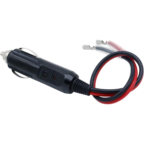 12V 24V Fused Car Replacement Cigarette Lighter Male Plug Power Adapter Extension Cable with Leads 15Amp 20A Fuse & LED Light