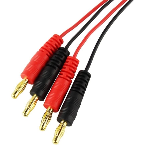 Câble de chargement RC de 4 mm avec connecteur banane mâle de 4 mm, câble de chargement en silicone souple JST de 20 awg, 30 cm, 11,8 po, pièces LiPo
