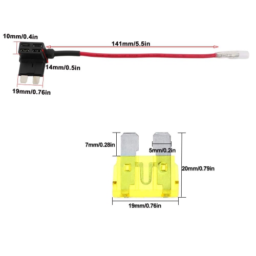 3Pcs Premium ACU Add-A-Circuit Fuse Tap, Piggy Back Blade Fuse Holder Kit with Wire Harness, Free Standard Blade Fuses X 15Pcs, Fuse Puller X 1Pcs ––