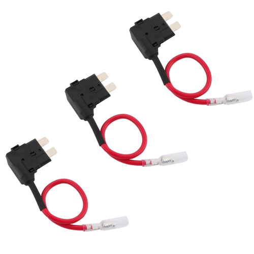 3Pcs Premium ACU Add-A-Circuit Fuse Tap, Piggy Back Blade Fuse Holder Kit with Wire Harness, Free Standard Blade Fuses X 15Pcs, Fuse Puller X 1Pcs ––