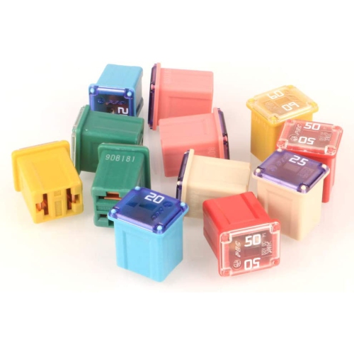 12pcs 12V-24V Automotive Low Profile Jcase Box Shaped Assorted Fuse for Trucks,Cars and SUV,Boat(20A/25A/30A/40A/50A/60A,Each 2pcs)