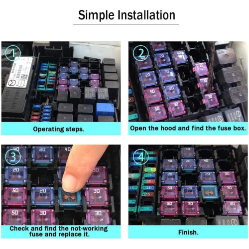 12pcs 12V-24V Automotive Low Profile Jcase Box Shaped Assorted Fuse for Trucks,Cars and SUV,Boat(20A/25A/30A/40A/50A/60A,Each 2pcs)