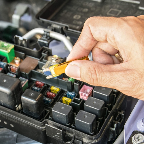 120pc ClearMark Assorted Auto Mini-Car-Truck-Blade-Fuses Set- 5A 7.5A 10A 15A 20A 25A 30A - ATM Automotive Replacement Auto Fuse Assortment Kit w/A