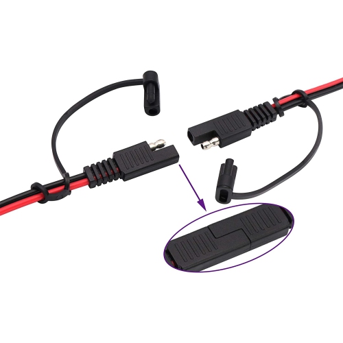 SAE Extension Cable 16 AWG Wire Harness SAE to Battery Alligator Crocodile Clip12V DC Extension Cord with Switch Quick Connect/Disconnect Snap Action
