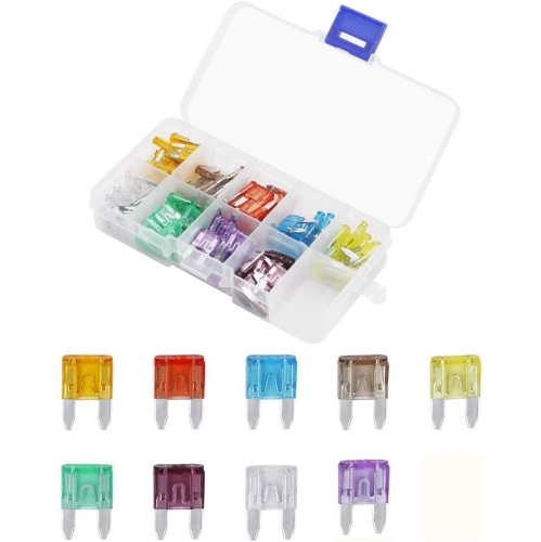 DOLAER  90PCs Mini Blade Fuse Assortment Auto Car Motorcycle Suv Fuses Kit 5A 7.5A 10A 15A 20A 25A 30A 35A 40A