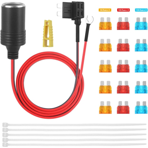 1m Car Cigarette Lighter with Fuses Kit Car Cigarette Lighter Adapter