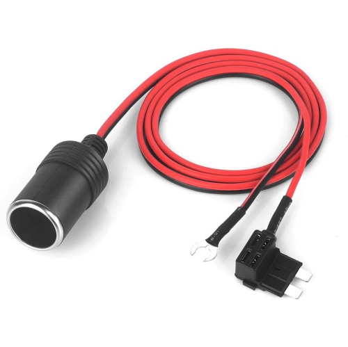 1m Car Cigarette Lighter with Fuses Kit Car Cigarette Lighter Adapter Add-a-Circuit TAP Adapter Lead 1.0mm Cable with 12V Fuse Holder for Micro Mini