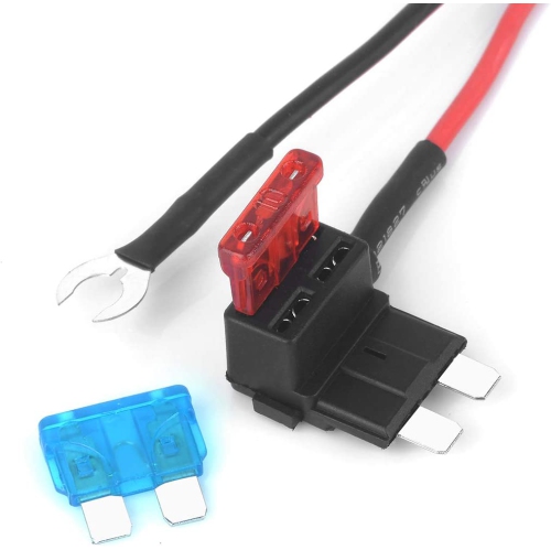 1m Car Cigarette Lighter with Fuses Kit Car Cigarette Lighter Adapter Add-a-Circuit TAP Adapter Lead 1.0mm Cable with 12V Fuse Holder for Micro Mini