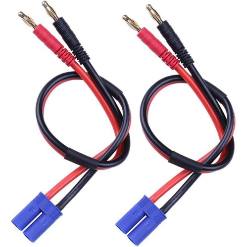 DOLAER  Rc 2 PCs Ec5 Male to 4.0MM Banana Connector With Silicone Cable Charger Wire Lipo Battery Connect Cable for Fpv Rc Power Supply