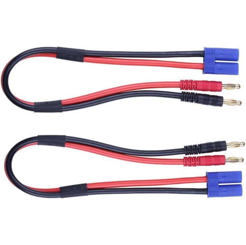 RC 2 pcs EC5 Male to 4.0mm Banana Connector with Silicone Cable Charger Wire Lipo Battery Connect Cable for FPV RC Power Supply
