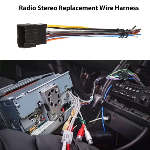 Car Radio Stereo Replacement Wiring Harness Male + Female Connector Plug Kit Compatible with 2006-2017 Chevy GMC Sierra Savana Buick