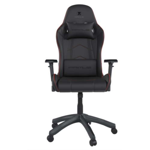 Primus Gaming Chair Thronos 200S Premium Racing Ergonomic Backrest Headrest Lumbar Max Weight 309Lbs Wider Seat Base 4D Armrests - Black & Red