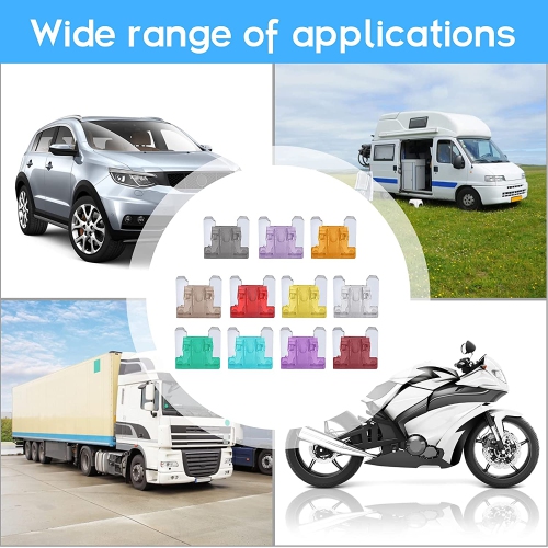 60Pcs Car Fuse Kit - Replacement Fuses Assortment Kit for Car/RV/Truck/Motor - Micro Blade Fuses Automotive (Low Profile Mini F