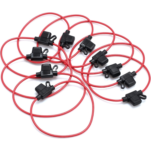 10PCS Inline Fuse Holder ATM Waterproof Mini Blade Automotive Wire Fuse Holder 14 AWG for 12V 20A Fuses Car Boat RV