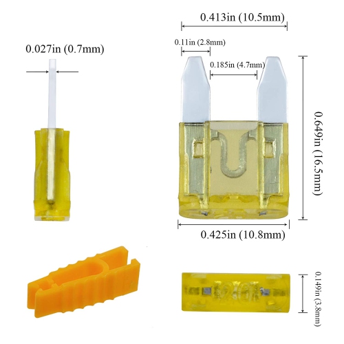 145pcs Mini Blade Fuses Assortment Auto Car Motorcycle Truck Fuses Kit 3A 5A 7.5A 10A 15A 20A 25A 30A 35A 40A Boat Camper RV ATV UTV Automotive