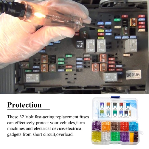 145pcs Mini Blade Fuses Assortment Auto Car Motorcycle Truck Fuses Kit 3A 5A 7.5A 10A 15A 20A 25A 30A 35A 40A Boat Camper RV ATV UTV Automotive