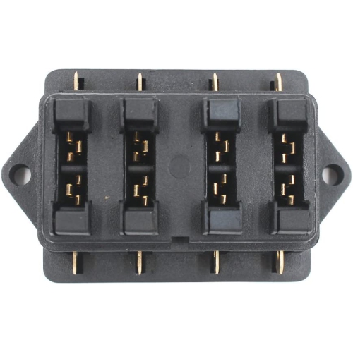 4 Way Car Standard Blade Fuse Holder Box, with 10pcs Blade Fuse (3A/5A/7.5A/10A/15A/20A/25A/30A/35A/40A) and 8pcs Terminals, for Car/Boat/Marine/Trike