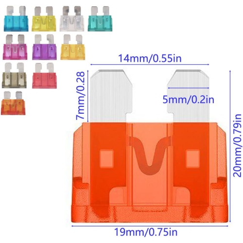 4 Way Car Standard Blade Fuse Holder Box, with 10pcs Blade Fuse (3A/5A/7.5A/10A/15A/20A/25A/30A/35A/40A) and 8pcs Terminals, for Car/Boat/Marine/Trike