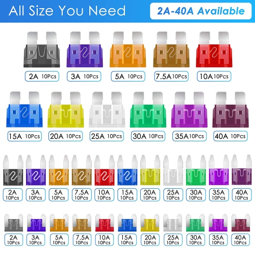 330 PCS Car Fuses Assortment Kit,Car Blade Fuses Set with Fuses Puller - Standard & Small & Mini Size(2A/3A/5A/7.5A/10A/15A/20A/25A/30A/35A/40A) Car