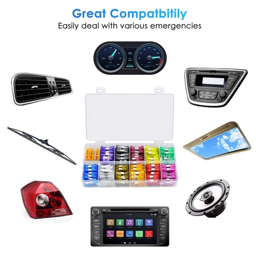 330 PCS Car Fuses Assortment Kit,Car Blade Fuses Set with Fuses Puller - Standard & Small & Mini Size(2A/3A/5A/7.5A/10A/15A/20A/25A/30A/35A/40A) Car