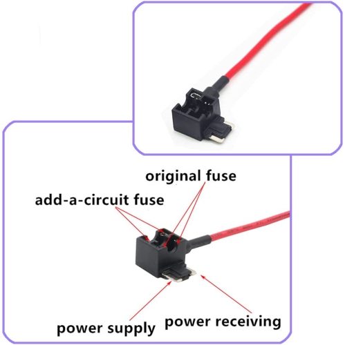 Automotive Car Truck 2 Pieces 16 Gauge Add-a-Circuit Fuse TAP Adapter for Low-Profile Mini Blade Type Fuse + 8 Pieces Low Profile Mini Fuse 5Apm