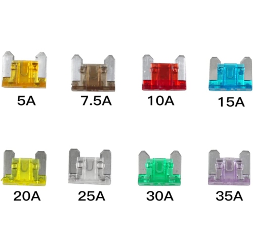 Automotive Car Truck 2 Pieces 16 Gauge Add-a-Circuit Fuse TAP Adapter for Low-Profile Mini Blade Type Fuse + 8 Pieces Low Profile Mini Fuse 5Apm