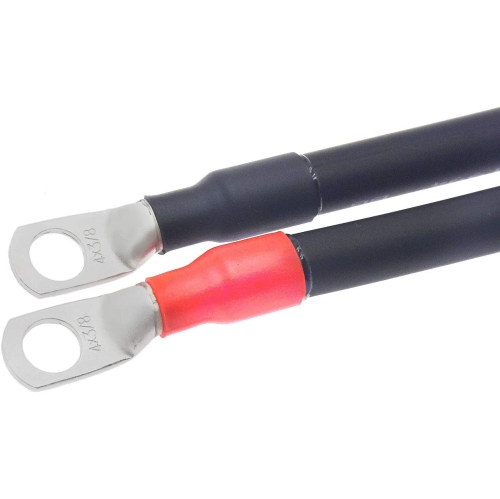 2PC 4 AWG Gauge Battery Power Inverter Cables,Tinned Copper Terminal,Good for Solar,Auto,RV,Motorcycle,Car& Marine
