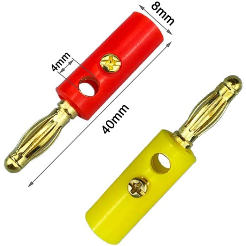 Fiche banane de 4 mm haut de gamme de 40 caisses, connecteur banane plaqué or, pour haut-parleur, récepteur audio/vidéo, amplificateurs et systèmes