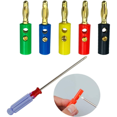 Fiche banane de 4 mm haut de gamme de 40 caisses, connecteur banane plaqué or, pour haut-parleur, récepteur audio/vidéo, amplificateurs et systèmes