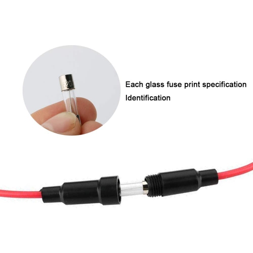 150Pcs 6X30mm Professional Car Fast-Blow Glass Tube Fuse Kit: 130Pcs Quick Blow Glass Tube Fuse + 20Pcs Fuse Seat, with Transparent Plastic Box