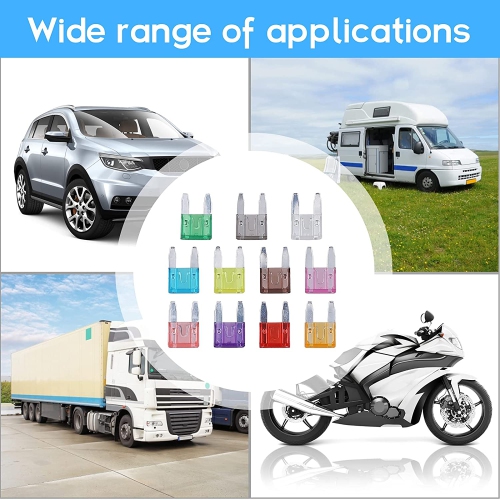 30Pcs Mini Car Fuse Kit - Mini Blade Fuses Automotive - Replacement Fuses Assortment Kit for Car/RV/Truck/Motorcycle(2Amp 3A 5A 7.5A 10A 15A 20A 25A