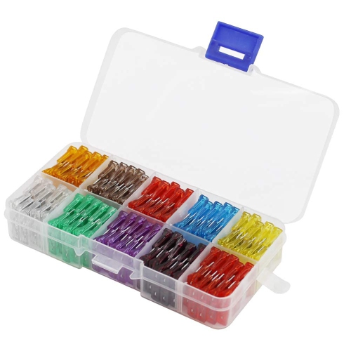 100Pcs Car Fuse Kit - Replacement Fuses Assortment Kit for Car/RV/Truck/Motorcycle(5A 7.5A 10A 15A 20A 25A 30A 35A 40A 50A) - Micro Blade Standard