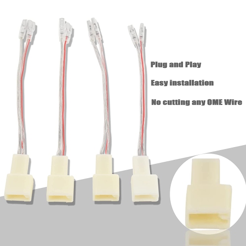 2 Pair Speaker Wire Adapter Connector Harness for Select 2000-2018 Toyota and Scion, Camry Vehicles
