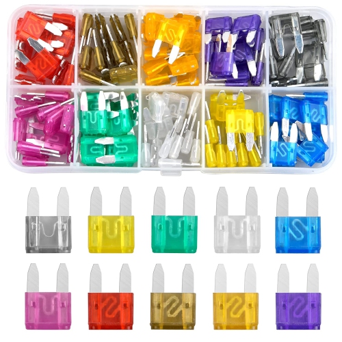 120 Pcs Mini Car Fuses, Assorted Automotive Mini Blade Fuses with With