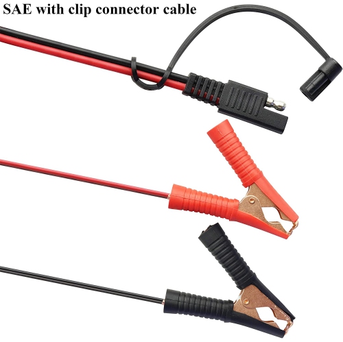 Crocodile Clip Cable 16 AWG Wire Harness SAE to Battery Alligator Crocodile Clip12V DC Extension Cord with Switch and Fuse Box Quick