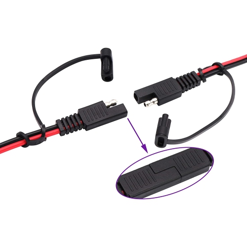 Crocodile Clip Cable 16 AWG Wire Harness SAE to Battery Alligator Crocodile Clip12V DC Extension Cord with Switch and Fuse Box Quick