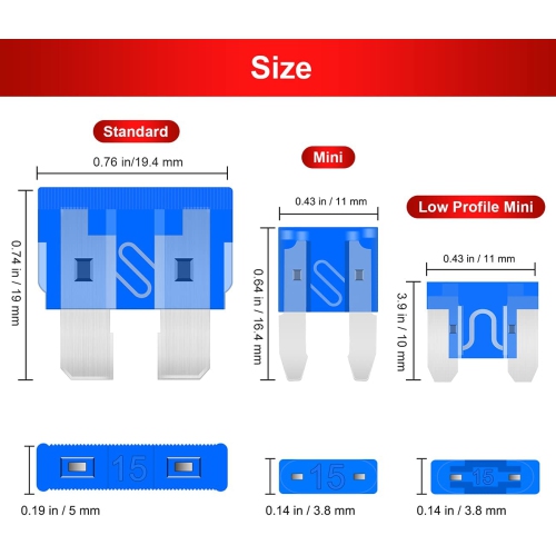 Fuse Assortment Kit,306pcs Car Boat Truck SUV Auto Automotive Assorted Replacement Blade Fuses Standard & Mini & Low Profile Mini-2A 5A 7.5A 10A 15A