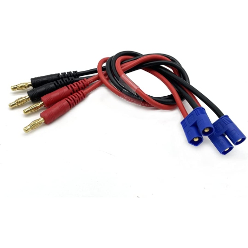 RC 2 Pack EC3 Connector Male to 4mm Banana Bullet Plug Silicone Battery RC Balance Charge Cable Lead Adapter