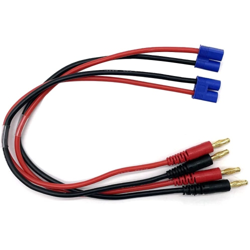 RC 2 Pack EC3 Connector Male to 4mm Banana Bullet Plug Silicone Battery RC Balance Charge Cable Lead Adapter