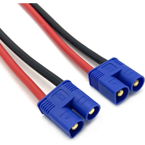 RC 2 Pack EC3 Connector Male to 4mm Banana Bullet Plug Silicone Battery RC Balance Charge Cable Lead Adapter