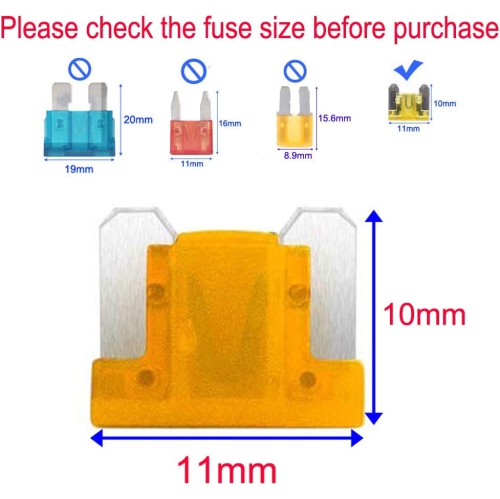 Car Fuse Set 100 pcs 12V-24V Assorted Low Profile Blade Fuse Used for Auto, Car, Truck, SUV, Home