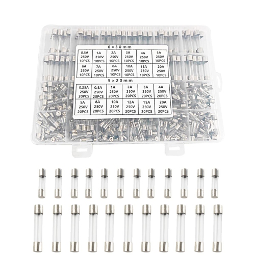 DOLAER  360PCs Glass Fuses 5×20Mm, Suitable for Lighting, Digital Communication, Intelligent Toys, Household Appliances, Computer Peripherals