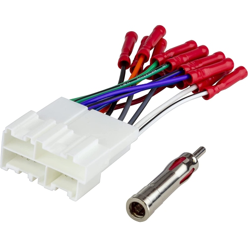 Compatible with Select 1986-2005 GM Vehicles Wire Harness & Antenna Adapter Bundle GM2AB