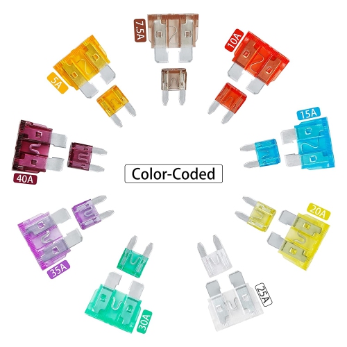 Auto Car Blade Fuses Assortment Kit – 90Pcs Mini for Car Boat Truck SUV Automotive Replacement Fuses