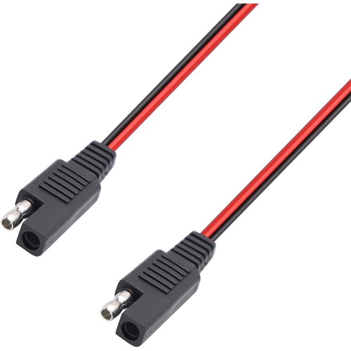 SAE Y Splitter Extension Cable SAE 1 to 2 SAE DC Power Automotive Extension Cable 2 Pin Quick Connect Disconnect Plug SAE Connector 18AwG Wire for