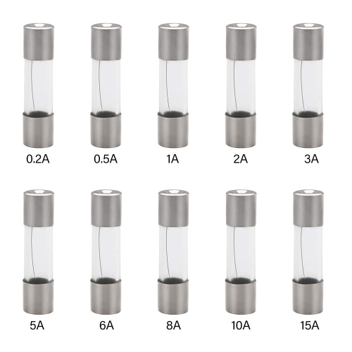 10pcs 5x20mm AGC Inline Fuse Holder + 100pcs 5x20mm Fast-Blow Glass Fuses Quick Blow Car Glass Tube Fuses Assorted Kit