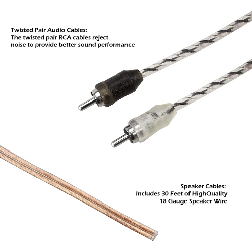Install Centric ICAK10 True 10 Gauge Hybrid OFC 2-Channel High Current Amplifier Wiring Kit Complete Car Amp Kit Twisted Pair Audio Cables, in-Line